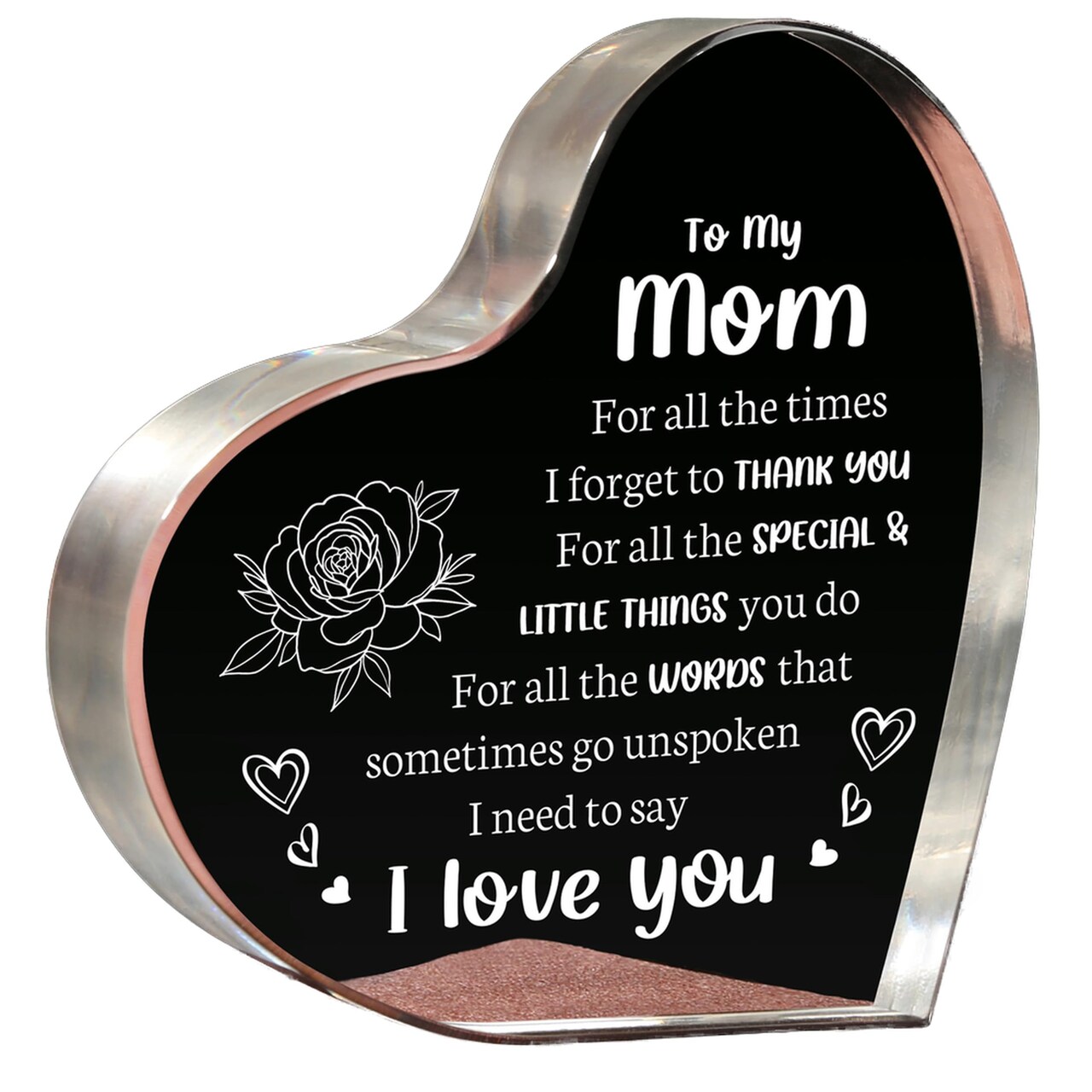 Gifts for Mom Birthday, I Love You Mom Acrylic Keepsake - Birthday Gifts for Moms from Daughter Son, Best Christmas Mother's Day Present